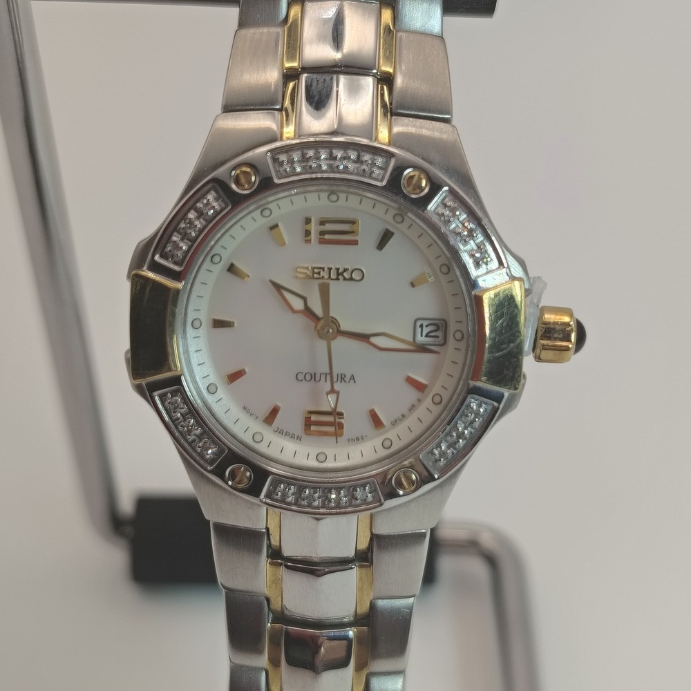 Vintage 2006 Seiko Coutura Solar Genuine Diamond Japanese Women's‎ Quartz Watch